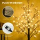 image 8 of HOMCOM 5ft Artificial Tree with Warm White LED Lights, Baby Breath Flowers