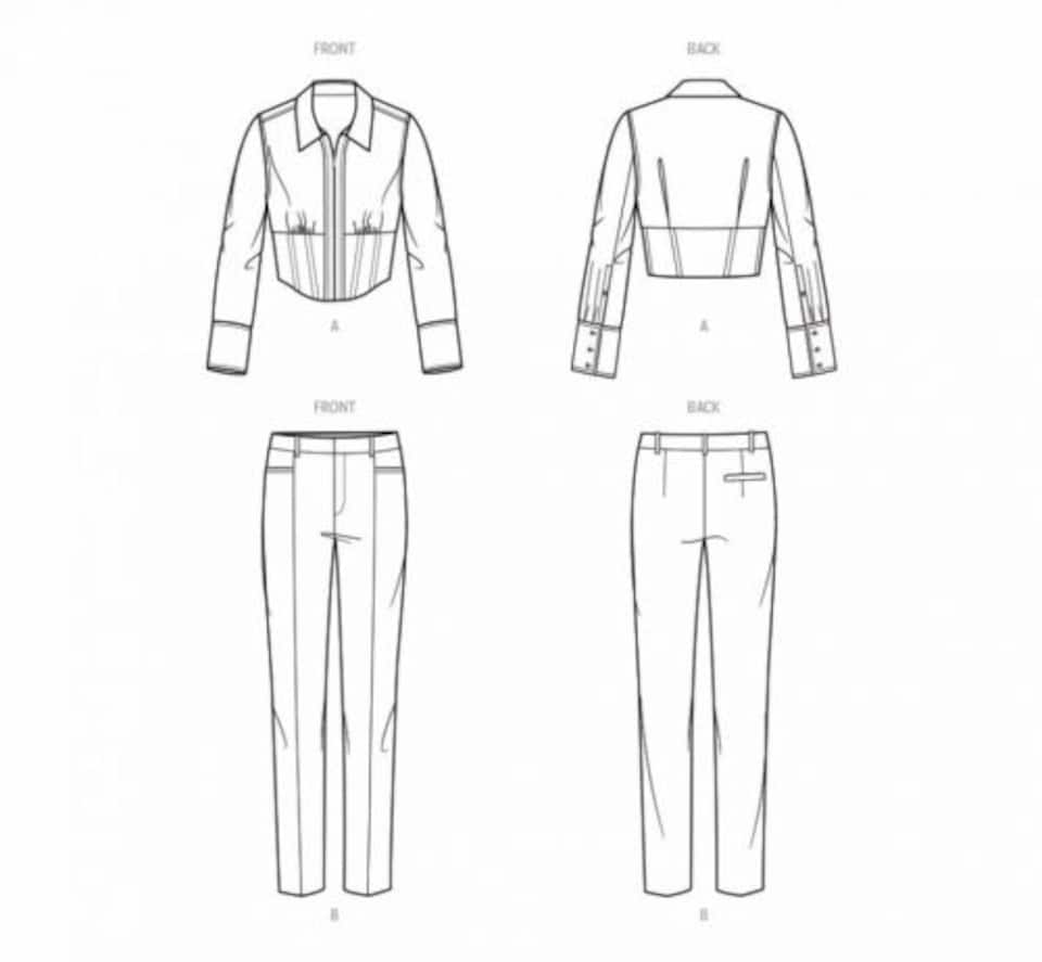 image 1 of Simplicity 9855 Paper Sewing Pattern – Women’s Tops & Trousers, Size W3 (30W–32W–34W–36W–38W), Intermediate