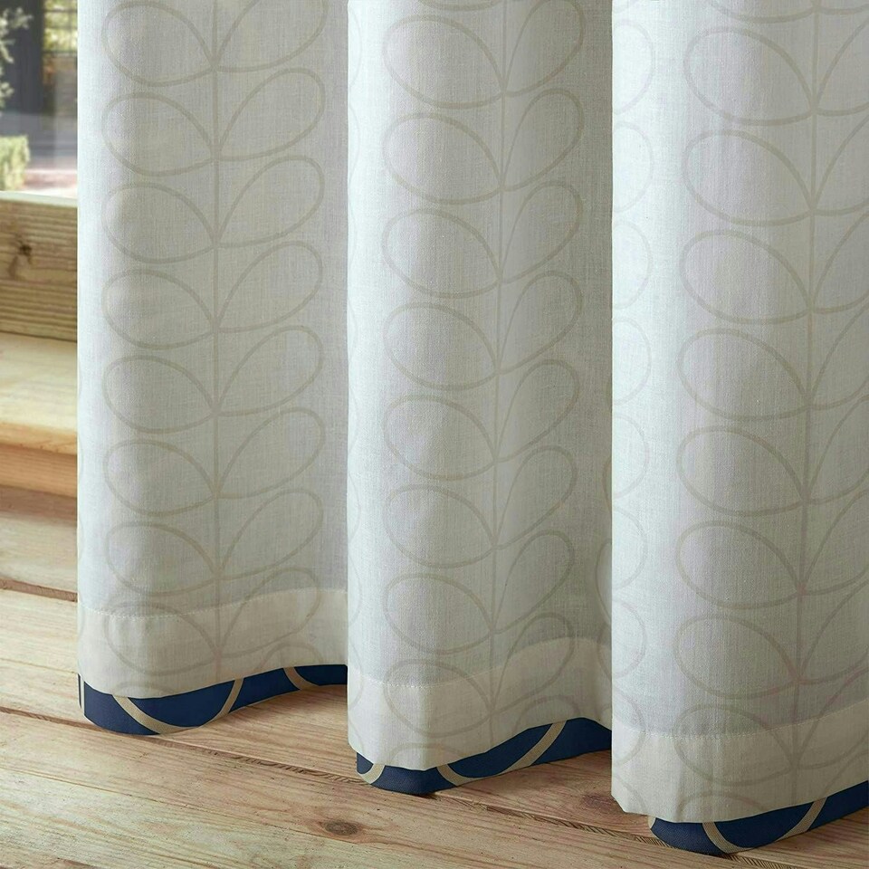 image 1 of Orla Kiely Linear Stem Whale Curtains - Blue - 168x229cm