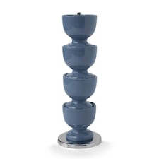 Zeal Stack & Store Egg Cups Set with Chrome Stand, Set of 4, Provence Blue