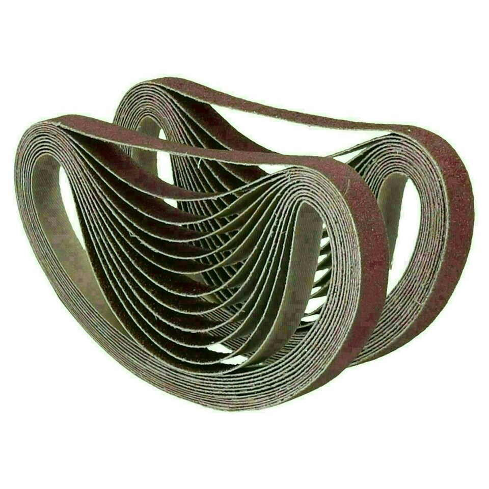 image 1 of 457mm x 13mm Mixed Grit Abrasive Sanding Belts Power File Sander Belt 25 Pack