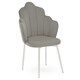 image 1 of Interiors by Premier Grey Velvet Dining Chair, Durable & Adjustable Velvet Office Chair, Backrest Grey Accent Chair with Chrome Legs