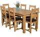 image 1 of Oslo 180 x 90 cm Large Oak Dining Table and 6 Lincoln Chairs | Brown | Brown