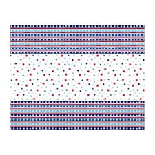 Unique Party American Plastic Stars & Stripes Party Table Cover - Blue/White/Pink - 7ft x 4.5ft