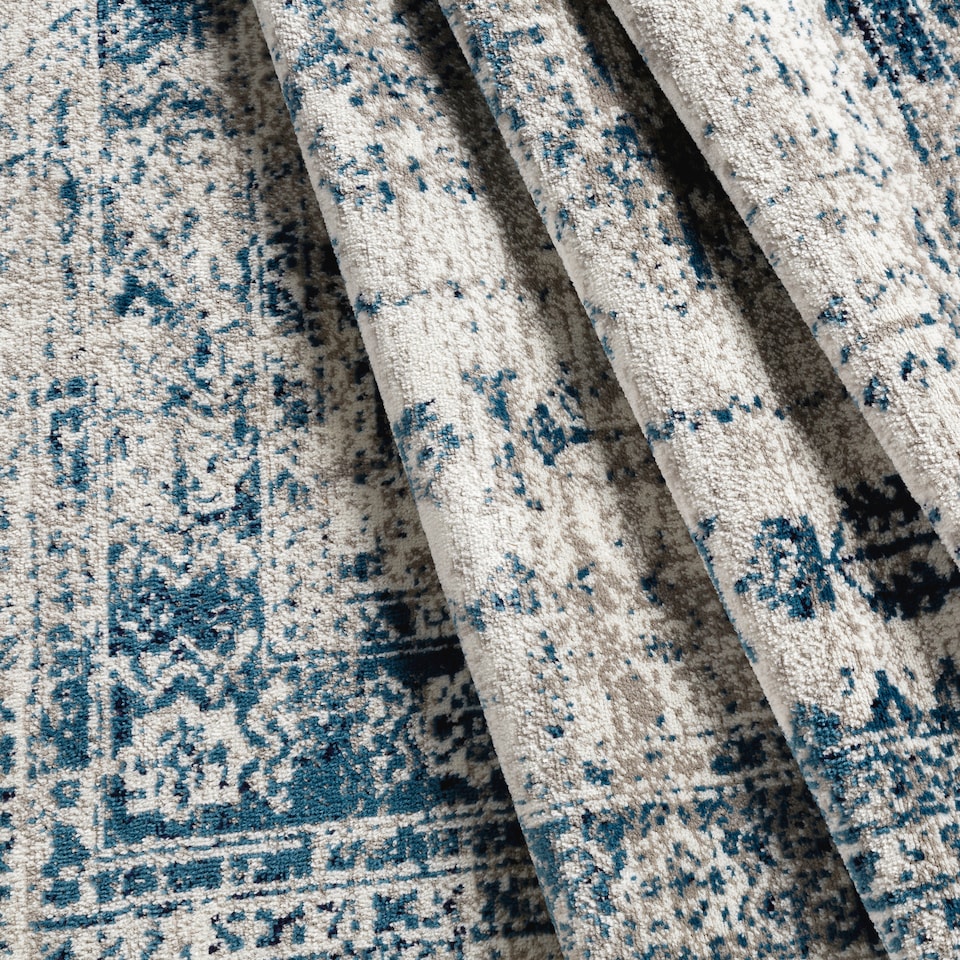 image 1 of LIVABLISS Monte Carlo-Vintage Traditional Boho Rug 80 x 220 cm | Blue Grey White