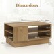 image 2 of COSTWAY Modern Coffee Table w/Storage Shelves Natural Brown
