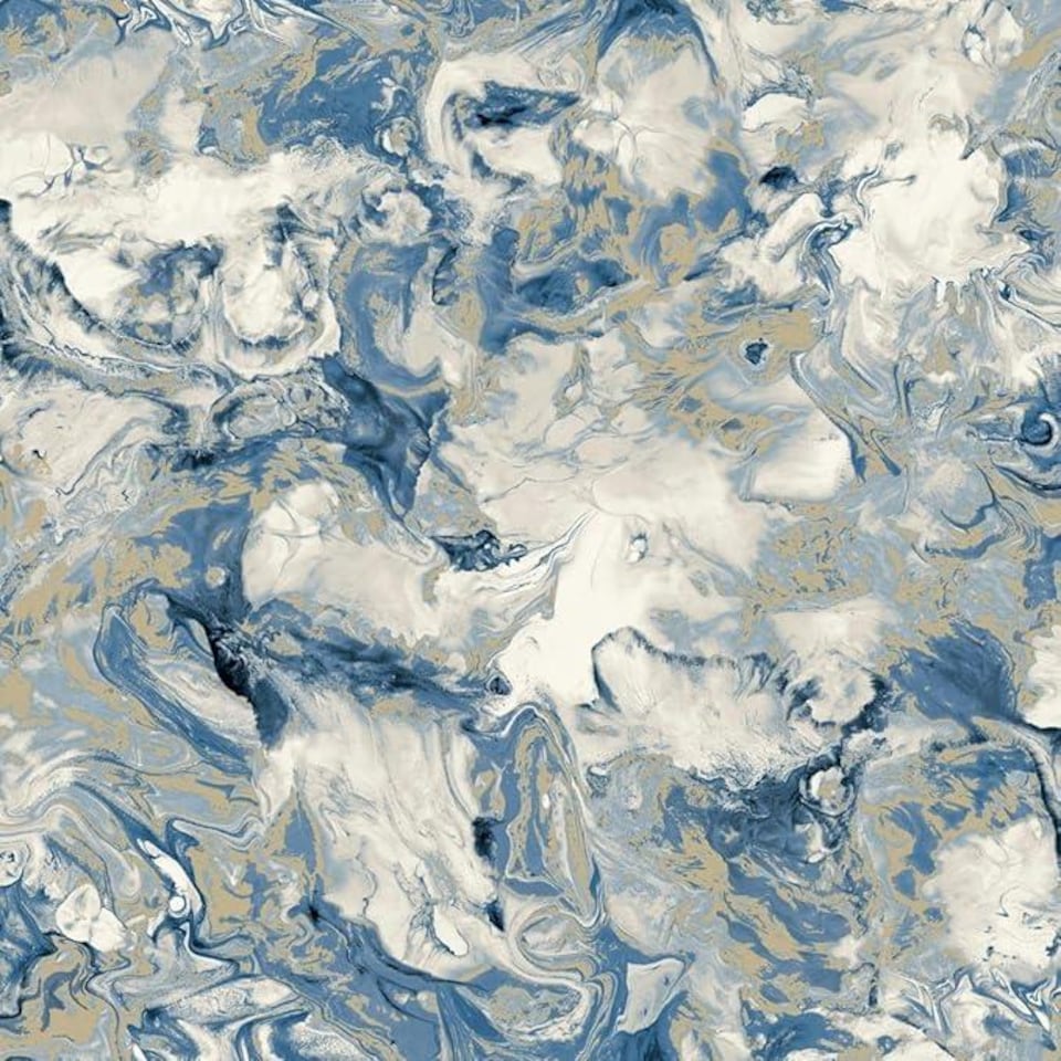Muriva Elixir Marble Wallpaper | Blue | Blue | 1