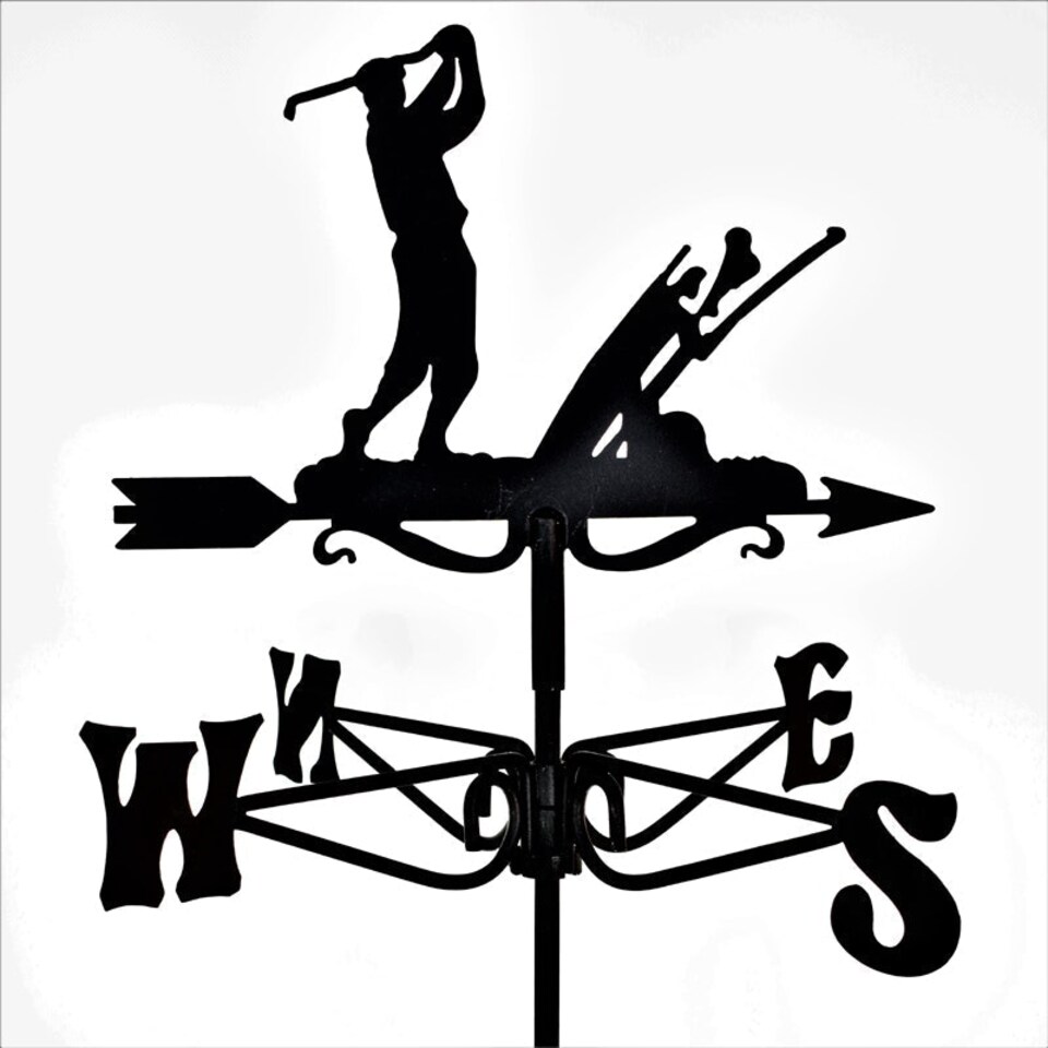 image 1 of Mini Golfer Weathervane - Steel - L38 x W38 x H60 cm - Black
