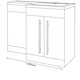 image 3 of Bathroom Right Handed 2 Door Combination Unit with L Shape Basin 1100mm Wide (Nexus) - White - Brassware Not Included | White | White | 1