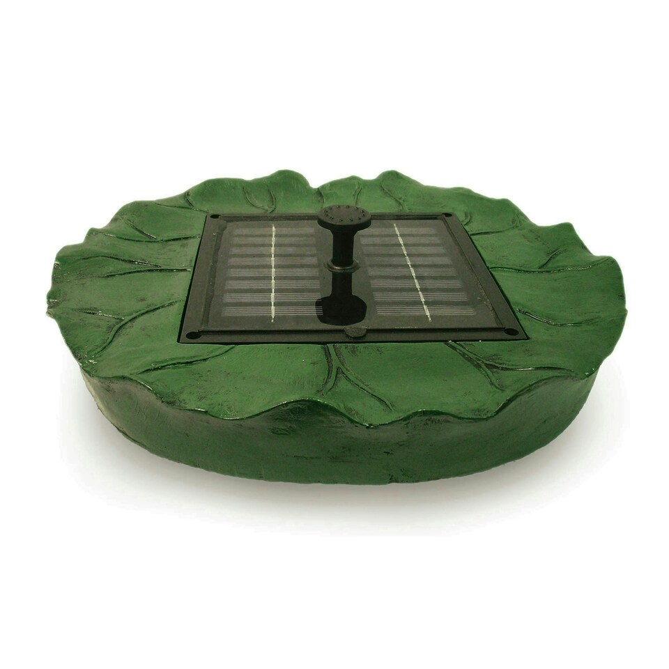 image 1 of Primrose Floating Lily Pad Solar Water Fountain with Lights & Remote 36cm
