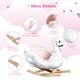 image 7 of HOMCOM Kids Rocking Horse Plush Ride On Swan Toy with Safety Seat for Toddler 18 Months  Plus, White and Pink