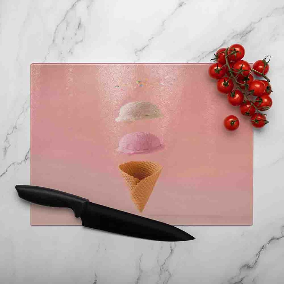 image 1 of Ice Cream Glass Chopping Board | Multi