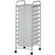 image 1 of VonHaus White 10 Drawer Storage Trolley With 360° wheels