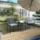 image 8 of Outsunny 3 PCS Rattan Bistro Set with Cushions Glass Top Coffee Table and Chairs