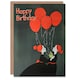 image 1 of Redhead Dark Weird Balloon Cake Woman Her Birthday Card