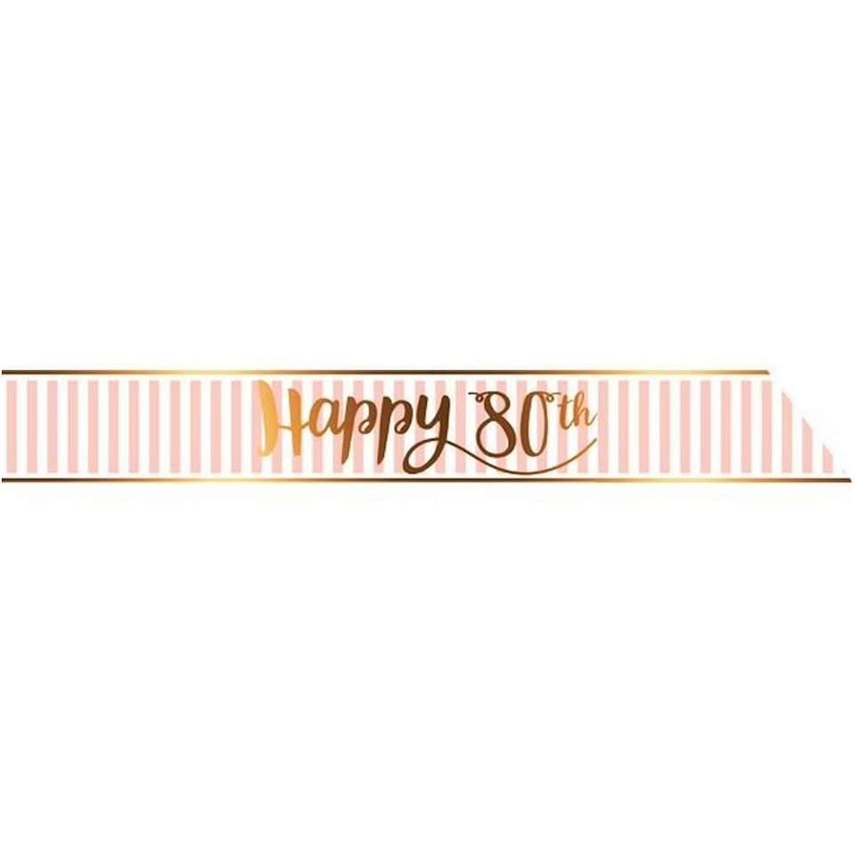 image 1 of Creative Party Pink Chic 80th Birthday Sash - Pink - One Size