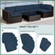 image 4 of Outsunny Garden Rattan Sofa Set Polyester Cover Replacement No Cushion | Blue | Blue | 1