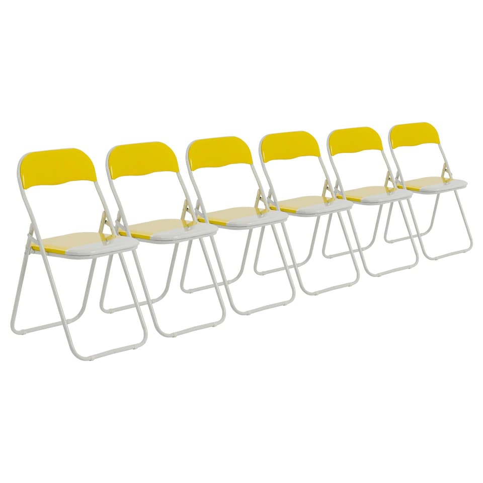 image 1 of Harbour Housewares Coloured Padded Folding Chairs - Yellow - Pack of 6 | Yellow | Yellow