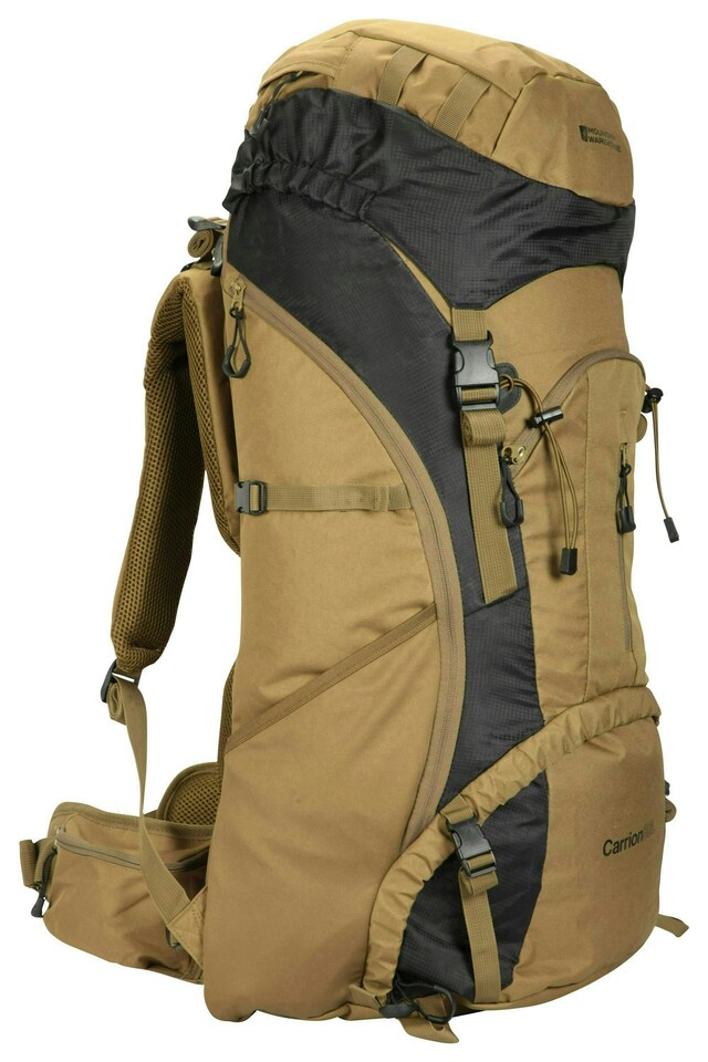 image 1 of Mountain Warehouse Large 80L Backpack Camping Hiking Travelling Rucksack Bag | Green | Khaki