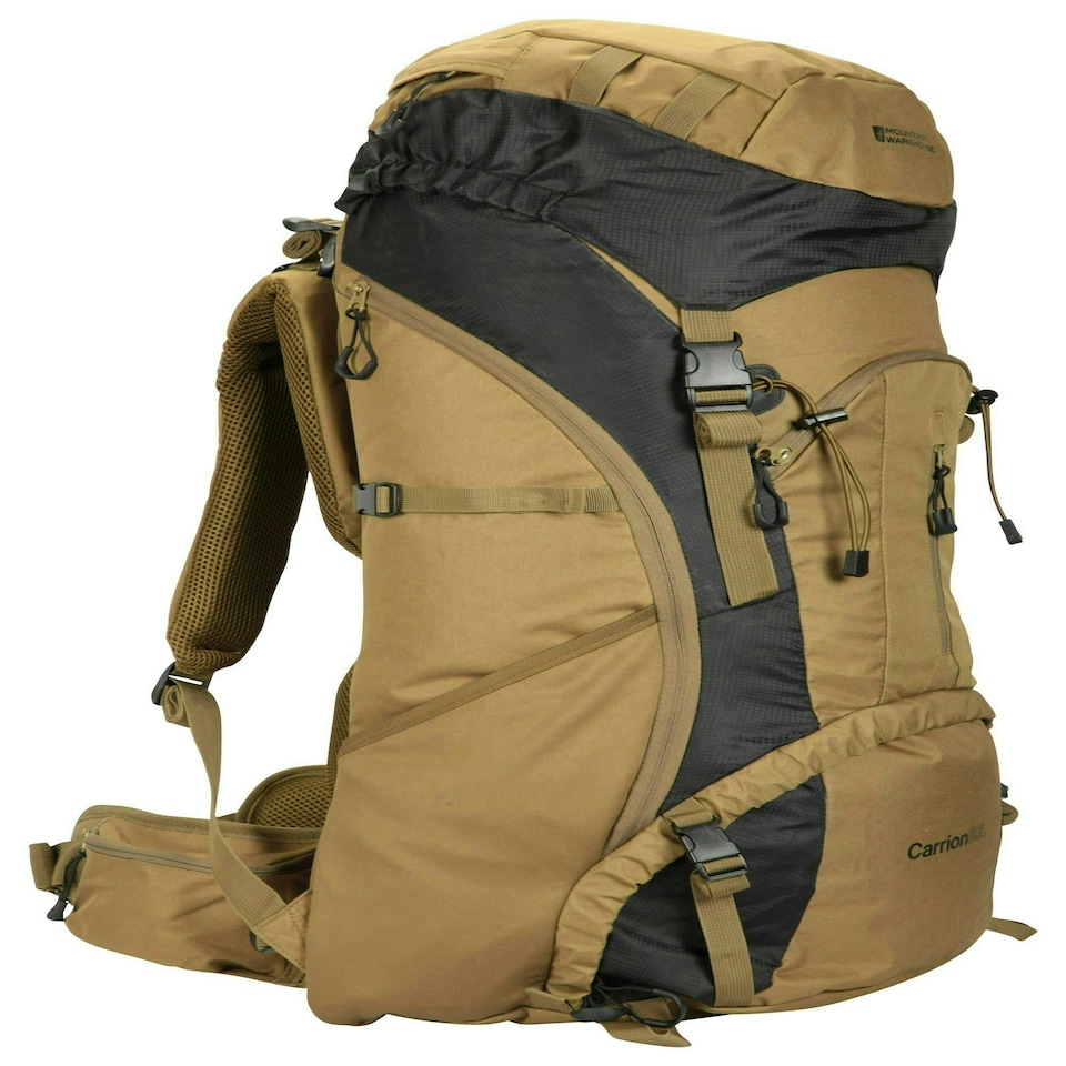 image 1 of Mountain Warehouse Large 80L Backpack Camping Hiking Travelling Rucksack Bag Green | Khaki