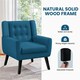 image 6 of Yaheetech Linen Fabric Accent Chair with Wood Legs Removable Cushion Blue | Navy Blue