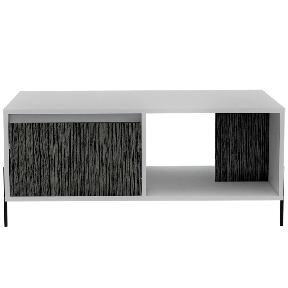 image 1 of Core Products Dallas White Coffee Table With Drawer, H40.0cm x W92.5cm x D55.0cm White