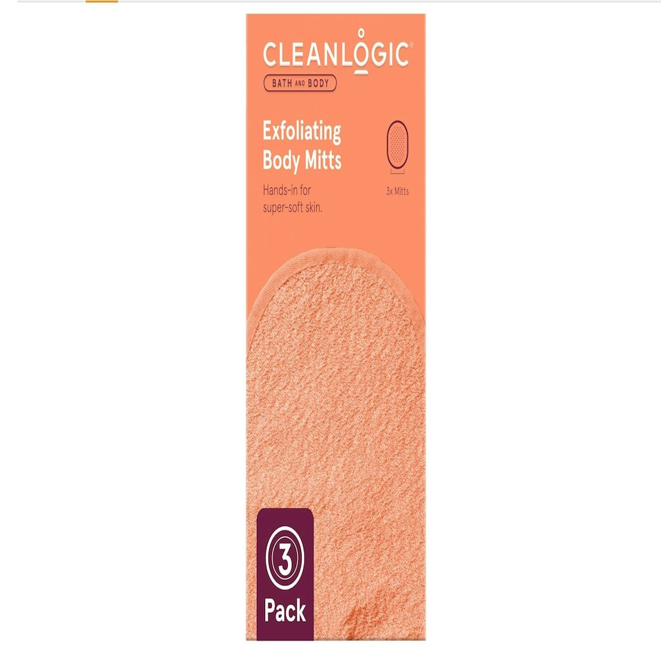 image 1 of Cleanlogic Bath and Body Exfoliating Body Mitts Contains 3 Pairs