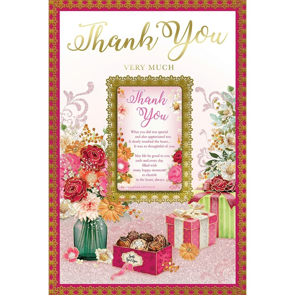 image 1 of Thank You Very Much Keepsake Treasures Greeting Card