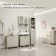 image 7 of Vonhaus Victoria Stone Freestanding Tall Bathroom Storage Cabinet with 6 Shelves