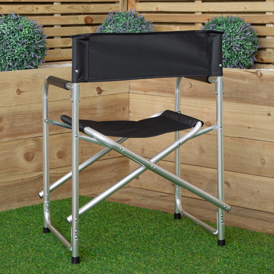 image 1 of Aluminium & Canvas Directors Garden. Camping Chair in Black