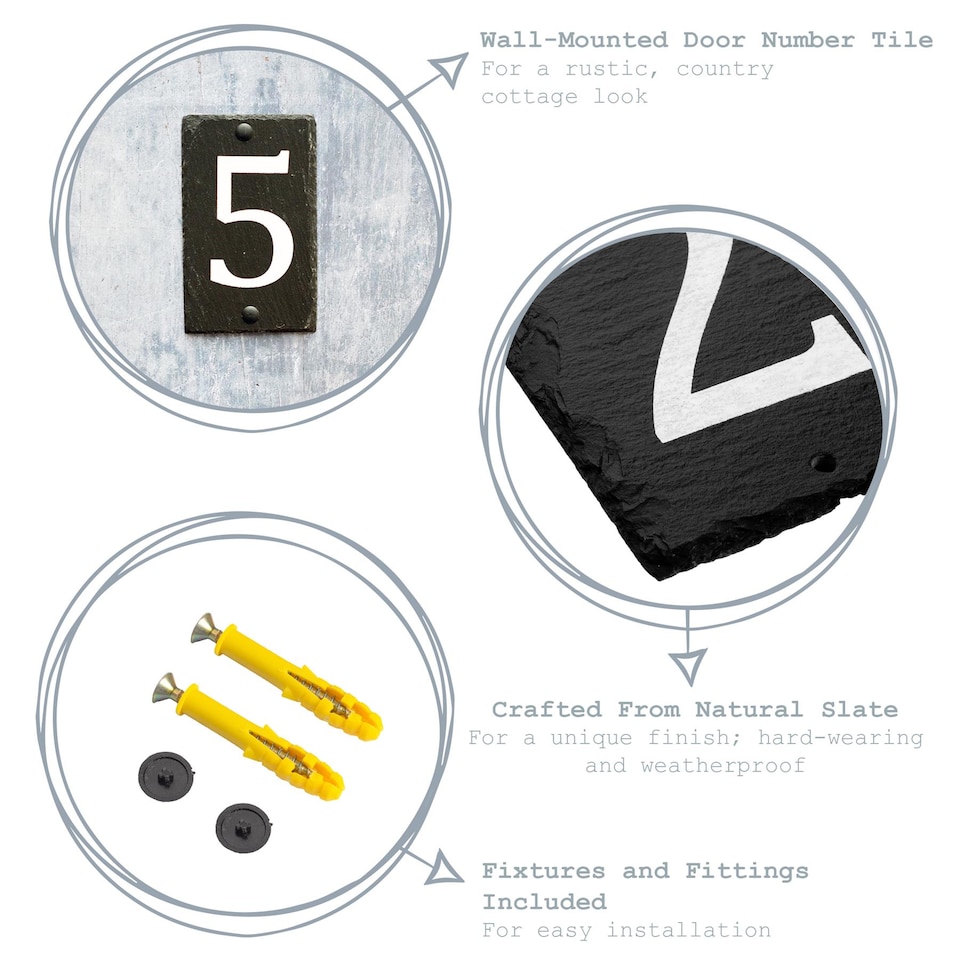 image 1 of Nicola Spring Slate House Sign - 9 x 14.5cm - Number 2