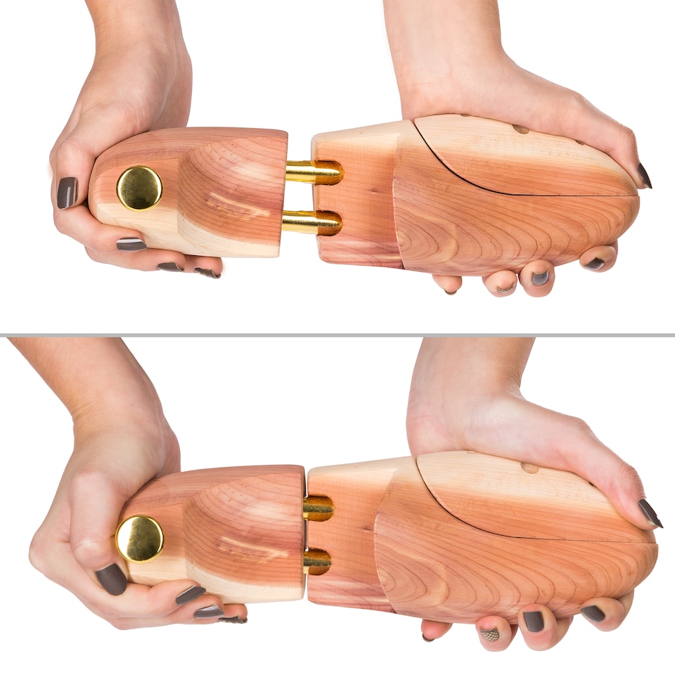 image 1 of Shoe Stretcher - 3 pairs, cedar wood and brass, absorbs moisture, for women and men | Brown | brown | 39-41 | 3