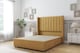 image 1 of Sloomy Falcon Mustard Plush Divan Bed Base 2 Drawers Foot-End With 54 Inch Wingback Headboard | Gold | Mustard | Super King | 1