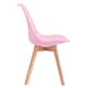 image 4 of Set of 4 Dining Chairs with Solid Wooden Legs and Seat Cushion Pads in Pink- Eva by MCC
