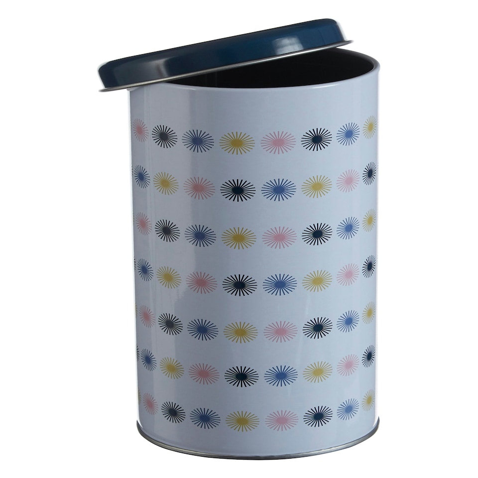 image 1 of Interiors by Premier Round Storage Canister, Decorative Metal Tin With Vintage Print Design, Ideal For Storing Snacks, Biscuits