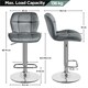 image 3 of Yaheetech Set of 2 Modern Velvet Swivel Bar Chair with Backrest Dark Grey | Grey | Dark Grey