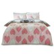 image 1 of Pretty Hearts Printed Duvet Cover Set Reversible Polycotton Beddings Pink | King