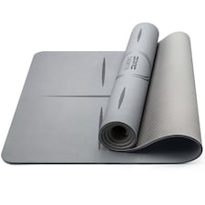 TPE Yoga Alignment Mat (6mm Thick) - Grey