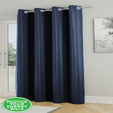 Supersoft Navy Single Door Curtain 66 x 84 inch (168 x 214 cm) Room Darkening Eyelet Thermal Noise Reducing Single Door Curtain