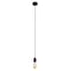 image 1 of ValueLights Casco Matte Black Pendant Light and Bulb