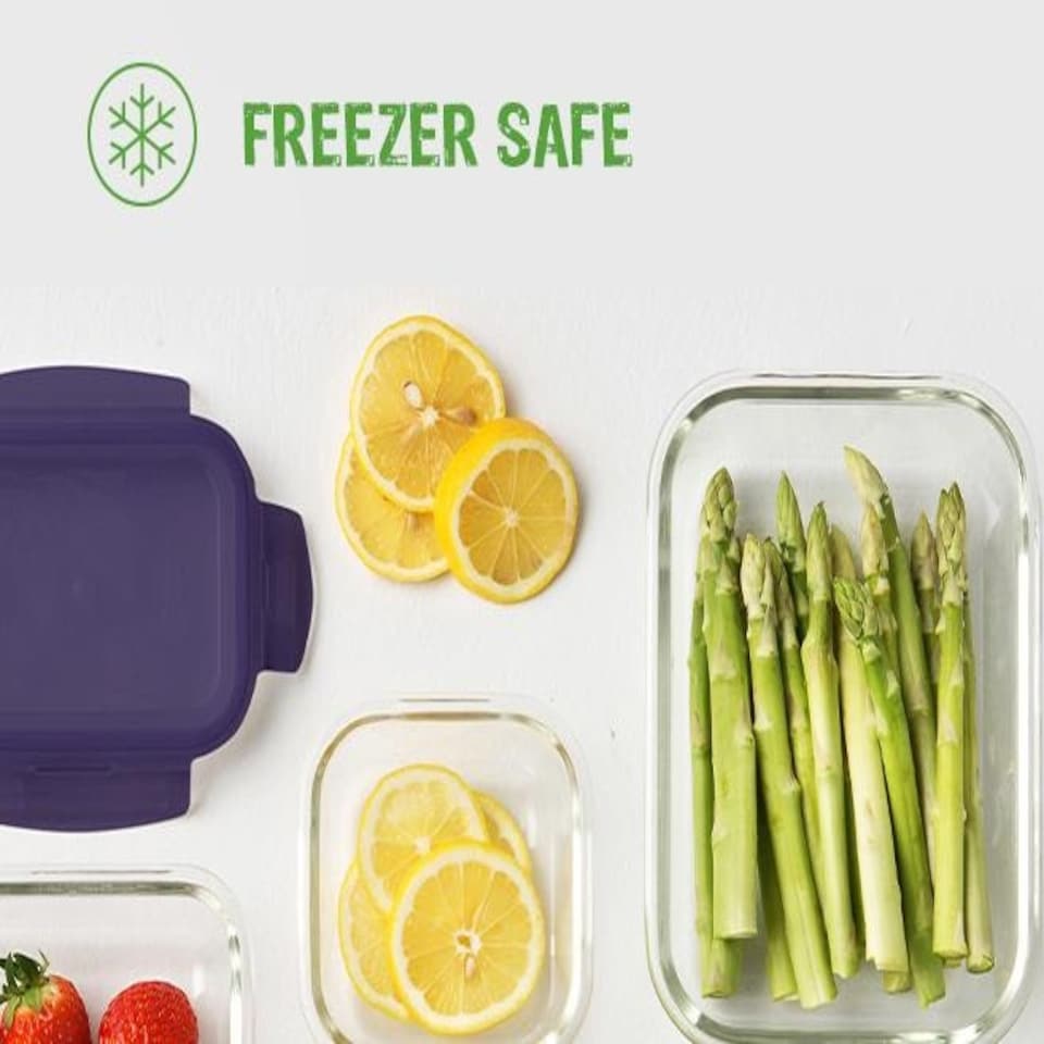image 1 of LocknLock Eco Glass Food Container Dishwasher Safe Round Storage Box - 950 ml