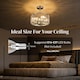 image 4 of HOMCOM Semi Flush Mount Modern Crystal Chandelier Ceiling Light