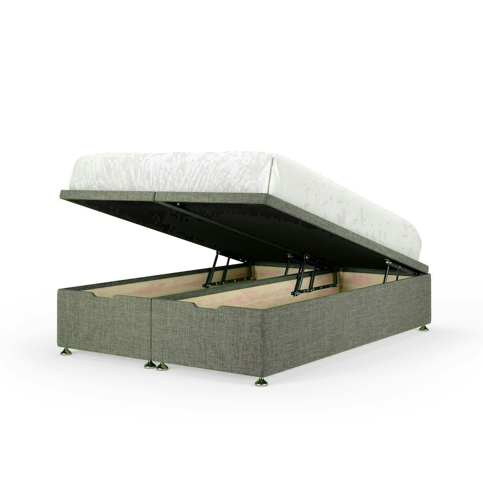 image 1 of Slate Linen Ottoman Base Double | Multi