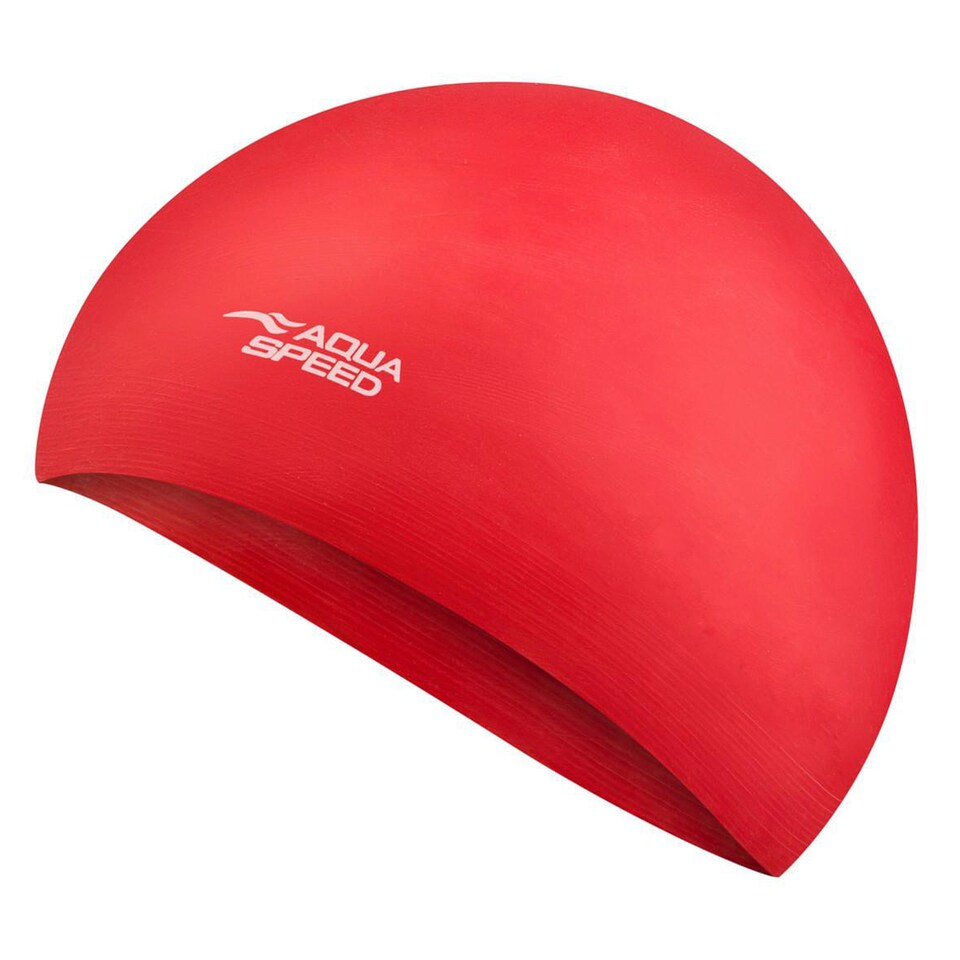 image 1 of Unisex Adult Soft Latex Swimming Cap | Comfortable Elastic Flexible Cap | Red | Red | One Size | 1