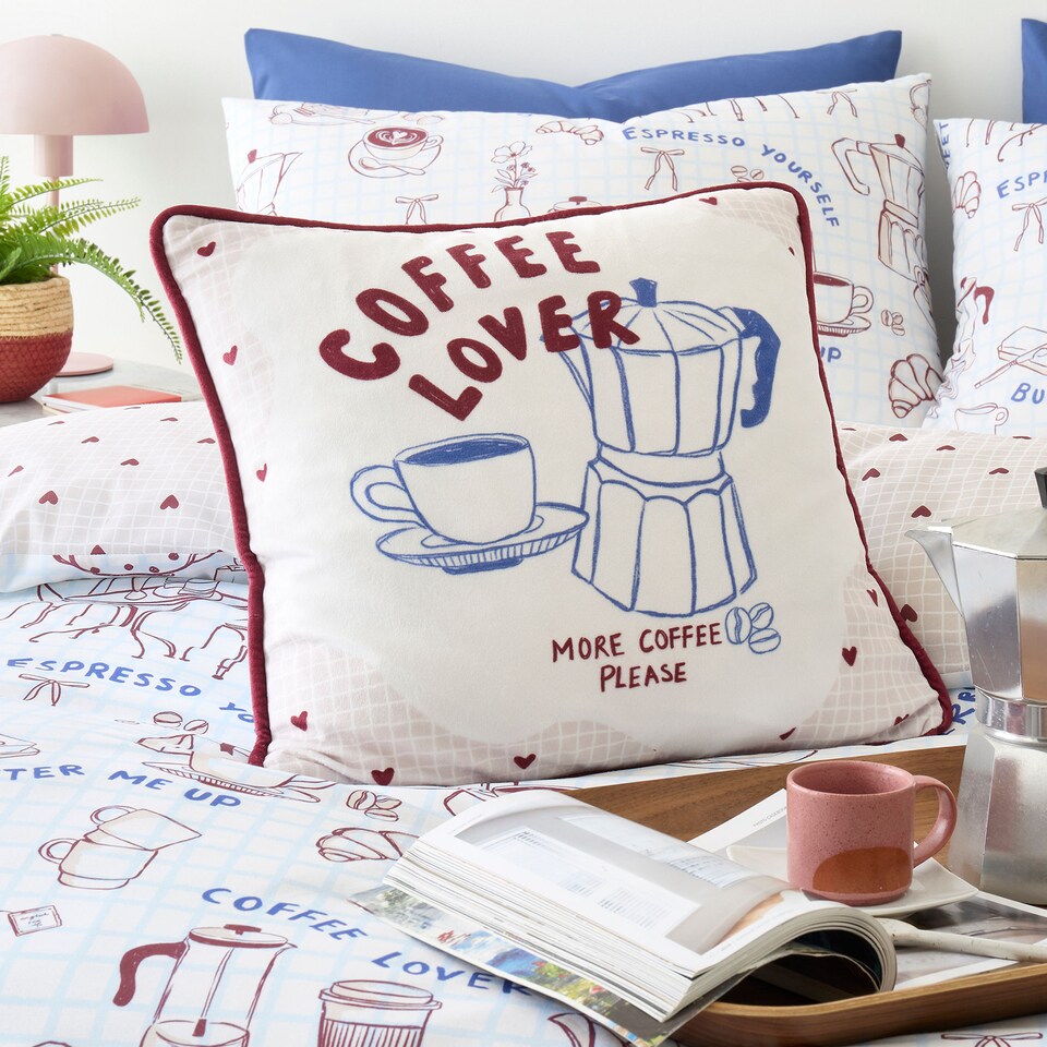image 1 of Fusion Coffee Club Cushion Cover Blue