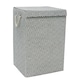 image 1 of JVL Argyle Rectangular Foldable Paper Lidded Storage - Light Grey Grey
