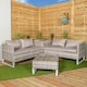 image 1 of Samuel Alexander 4 Seater Grey Rattan Chair Garden Sofa Set with Glass Table Top Corner Furniture