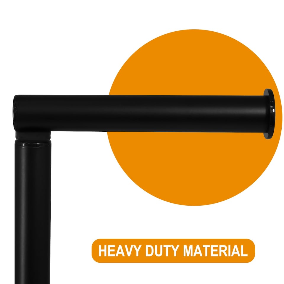 image 1 of 2 in 1 Toilet Paper Holder Black Bathroom Free Standing Tissue Roll Storage Rack