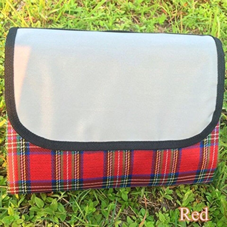 image 1 of Marco Paul Red Chequered Picnic Blanket 170cm Red