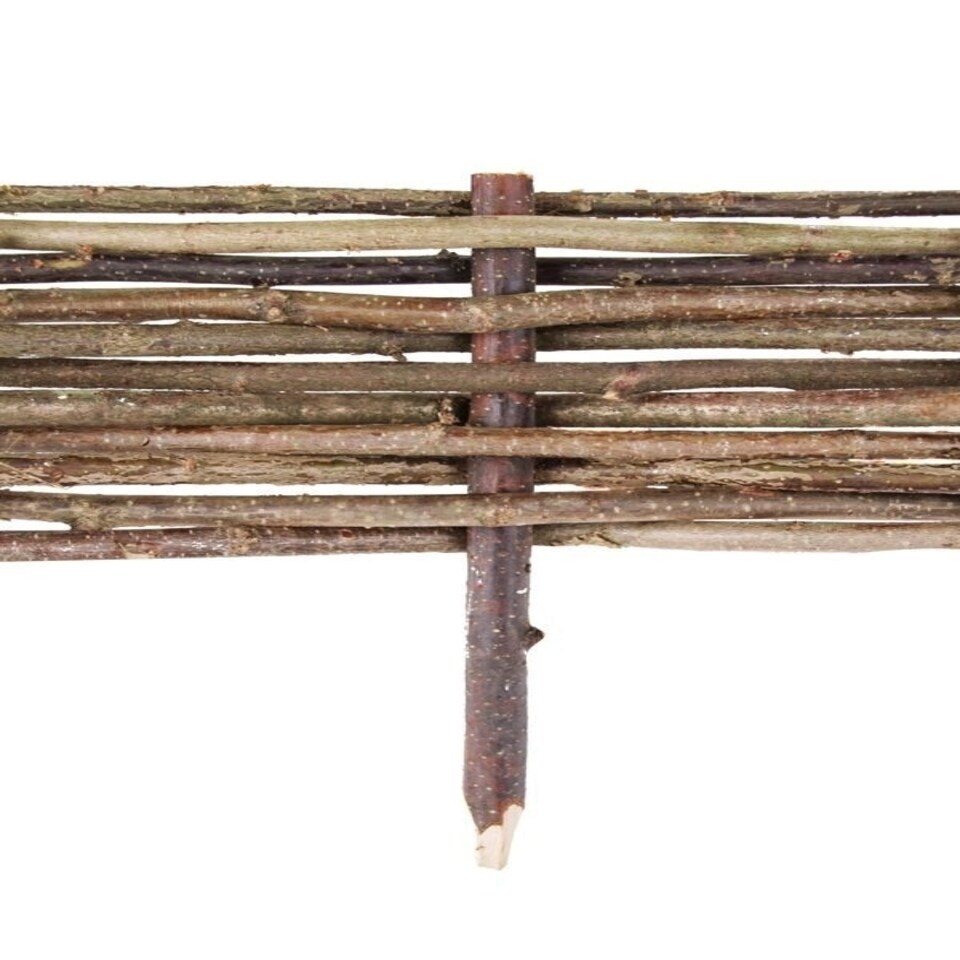 image 1 of 2m Flexible Woven Hazel Hurdle Lawn Edging in Brown Brown